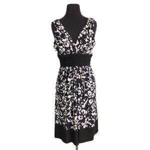 Jones Wear Floral Black & White Dress 8